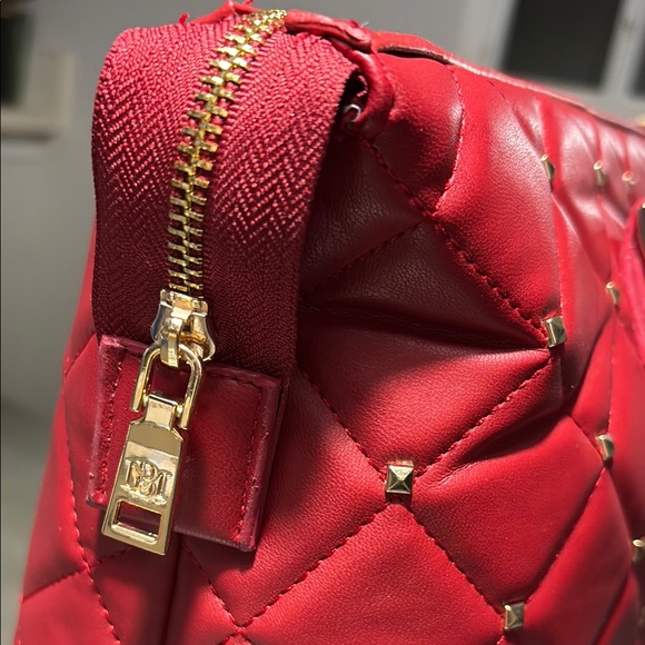 Bagdley Mischka Red Quilted Tote Bag - Picture 6 of 6